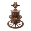 Suporte de Papel para Bolos Único em Forma de Roda de Cowboy Estilos Ocidentais Suporte de Bolos de 3 Camadas para Festas e Eventos com Montagem Fácil