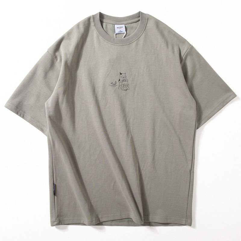 Summer Short Sleeve T-shirt Men's Summer New Fun Print Versatile Top Oversize Loose Round Neck Half Sleeve Fashion