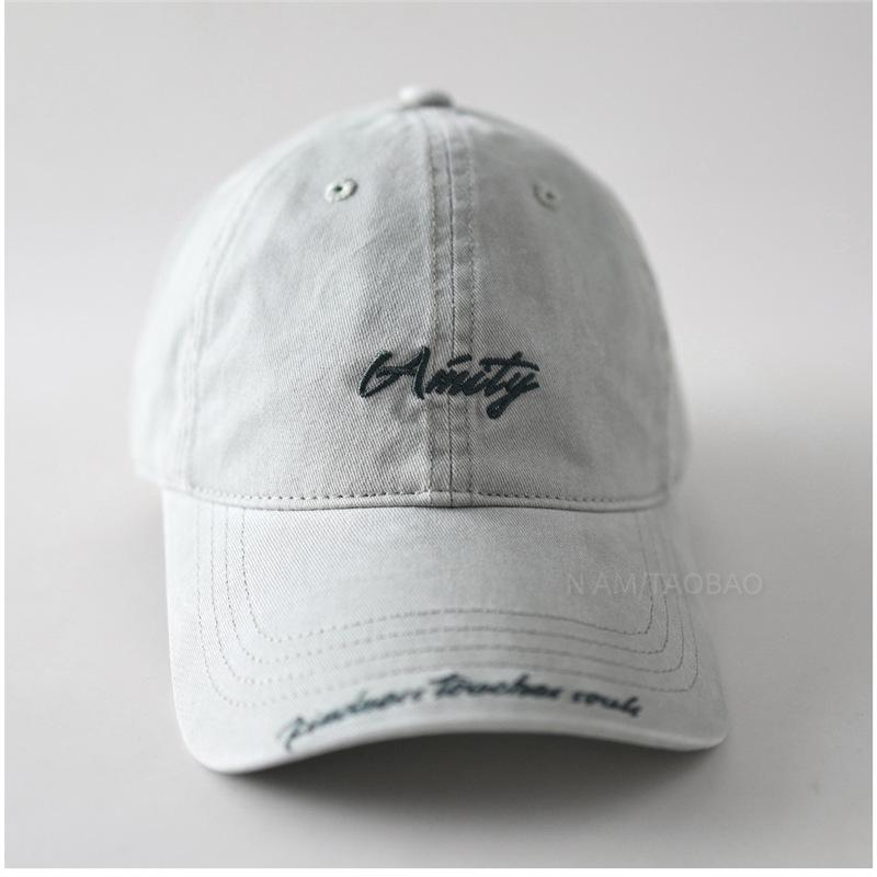 Fashion Hat new retro letter embroidery soft top solid color baseball cap for men and women couple simple casual versatile sun hat