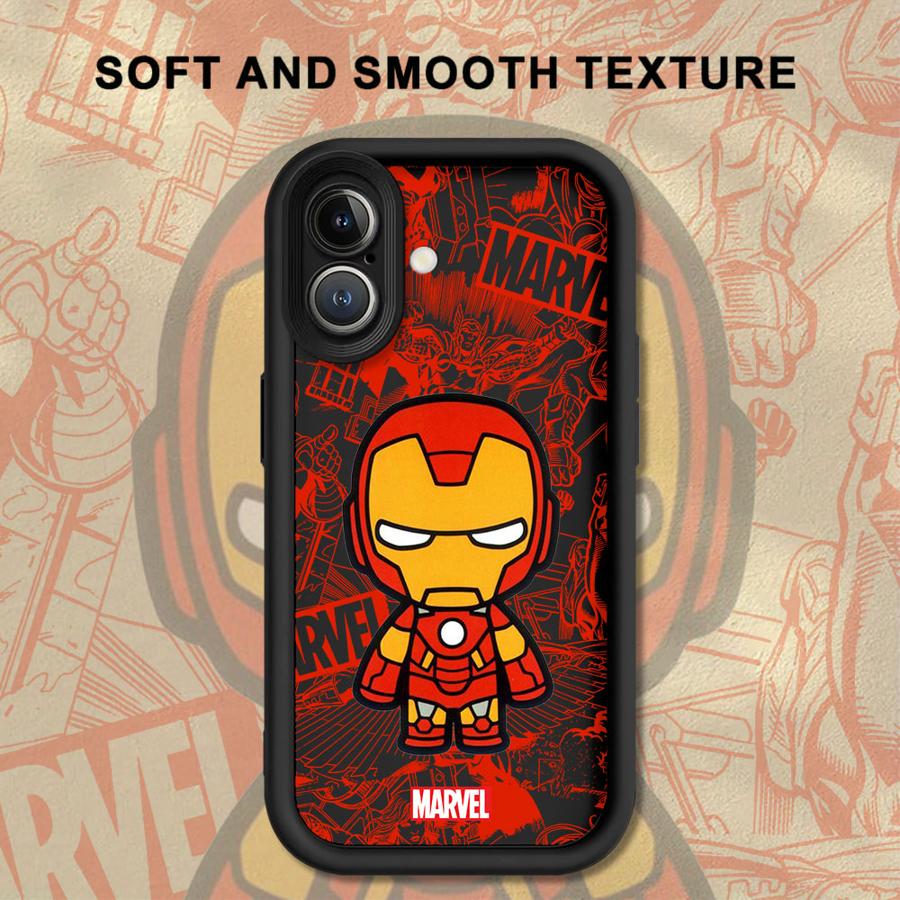 

Мягкий чехол для телефона iPhone 13 12 11 Pro Max 15 16 14 Plus 17 Air XS Max XR 16e Marvel Мультяшный Железный человек iPhone17 Pro Max