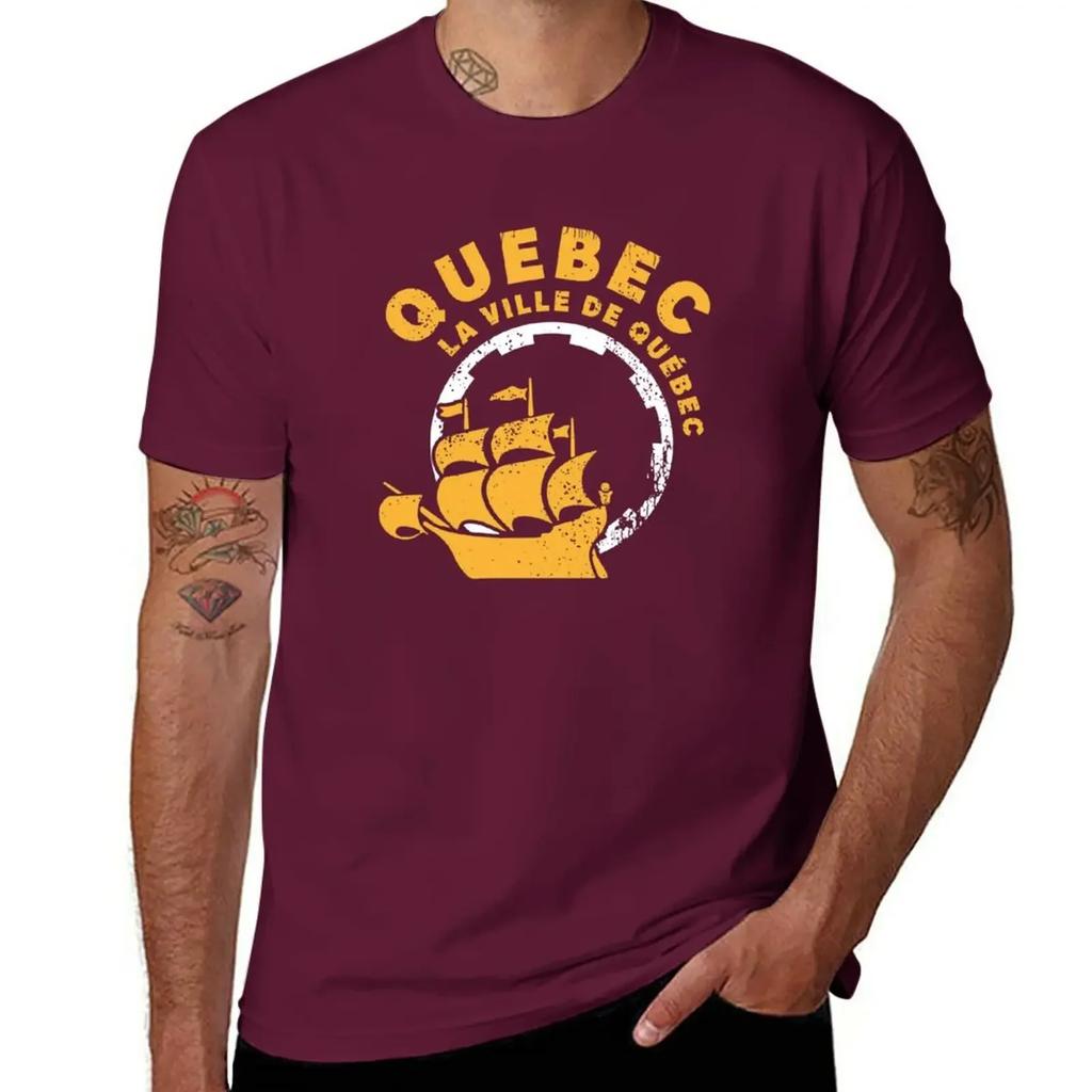 Quebec City (Retro) T-Shirt Blouse plain clothes for men