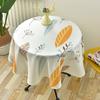 Tablecloth Nordic Style Plaid Print Round Shape Tablecloth Wrinkle Resistant Spill Proof Smooth Winter Table Cover Home Decor