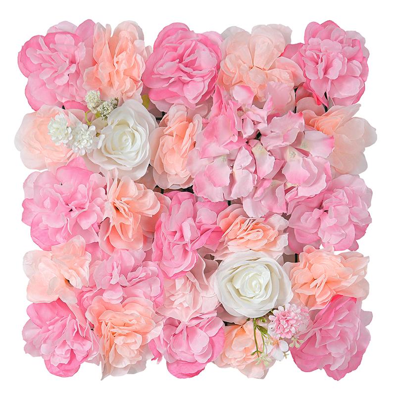 3D-Blumen-Wandpaneel, 39,9 x 39,9 cm, künstlicher Blumen-Wandhintergrund, Seidenrosenmatte für Zuhause, Party, Hochzeit, Hintergrunddekoration