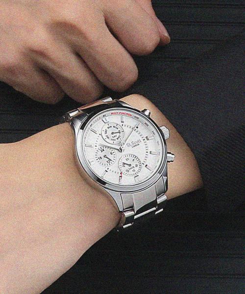 [Св.. Скотт Лондон] Св. Мужские многофункциональные металлические часы Scott London Ganesha ST2104M ST2104M-SLS