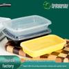 Premium Black & White Bento Box with Transparent Domed Lid for Sushi and Rice