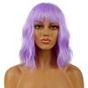 LANCAINI peruki z krótkim bobem z grzywką dla kobiet luźna falowana peruka kręcone faliste do ramion Bob syntetyczna peruka do cosplay dla dziewczynki kolorowe peruki kostiumowe
