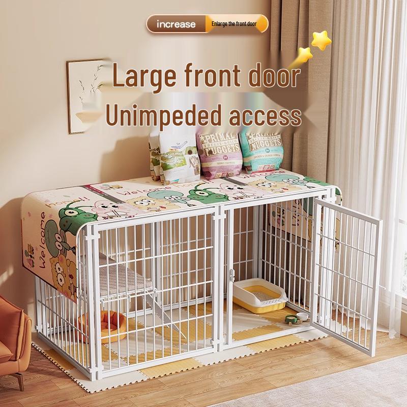 Cage pour chien de taille moyenne et grande avec clôture supérieure - Maison-villa pour chat et chien, Assemblage libre pour chats et chiens