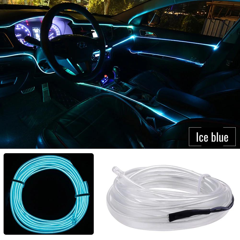 DC 12V Automobil-Atmosphärenlampe Auto Innenbeleuchtung LED-Streifen Dekoration Girlande Drahtseil Röhrenlinie Flexibles Neonlicht