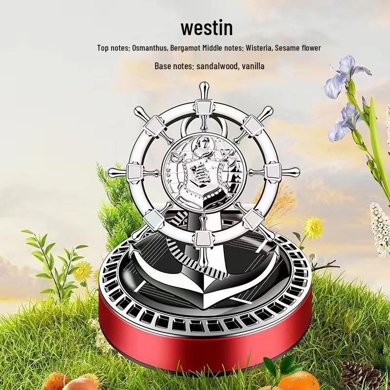 Solar Car Aroma Diffuser: Time Flies Steering Wheel Perfume Holder Ornament