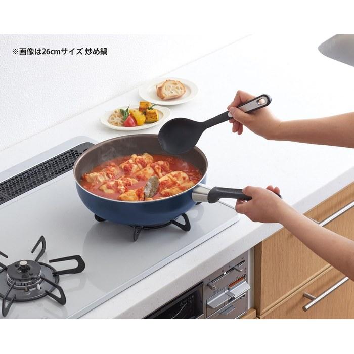 Thermos Durable Series Fry Pan 30cm Navy Gas Stove Only. Non-stick, Durable Coating. PFOA/PFOS Free. Lightweight Model KFI-030D NVY.