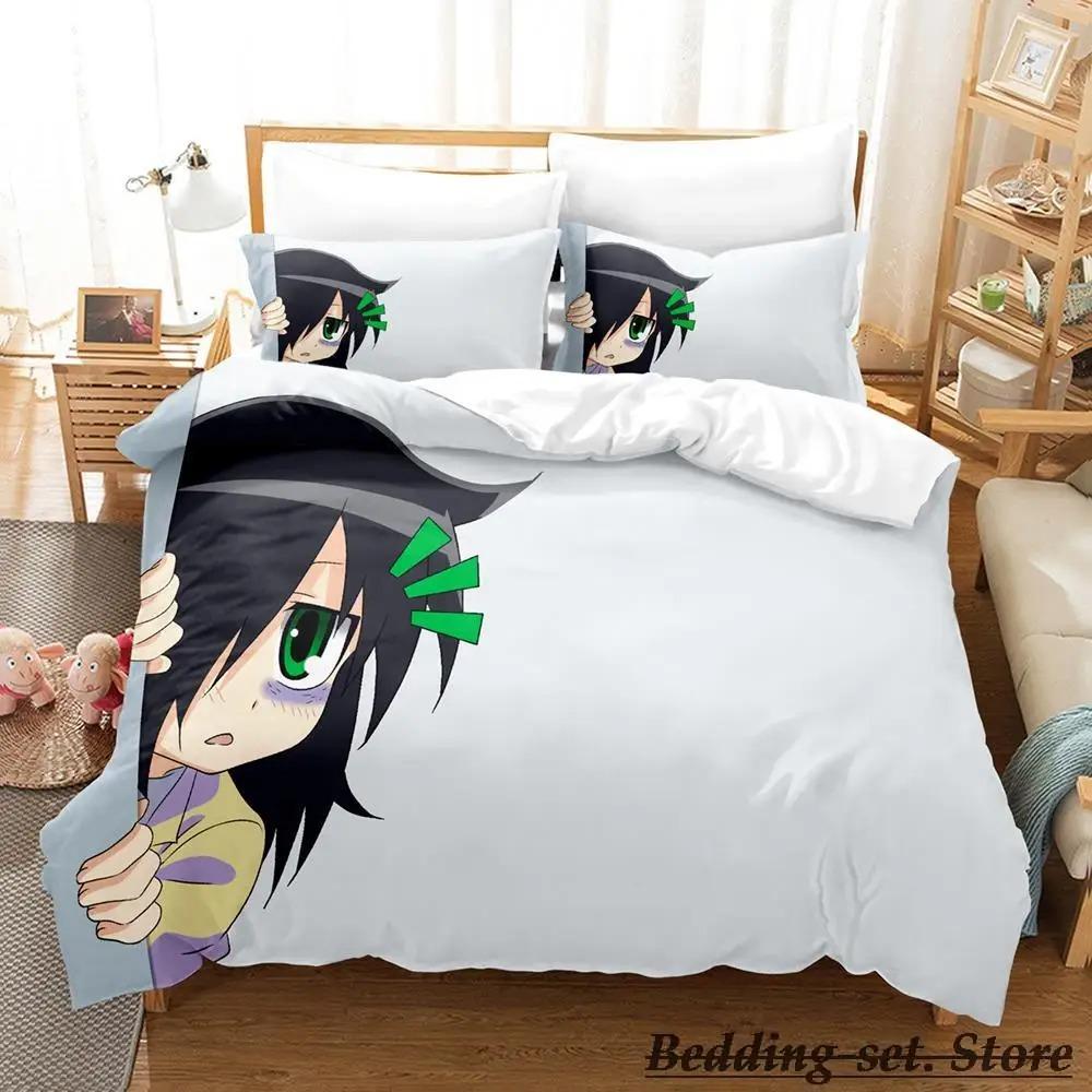 Watamote Bedding Set Single Twin Full Queen King Size Bed Set Adult Kid Bedroom Duvetcover Sets Anime parure de lit Bed