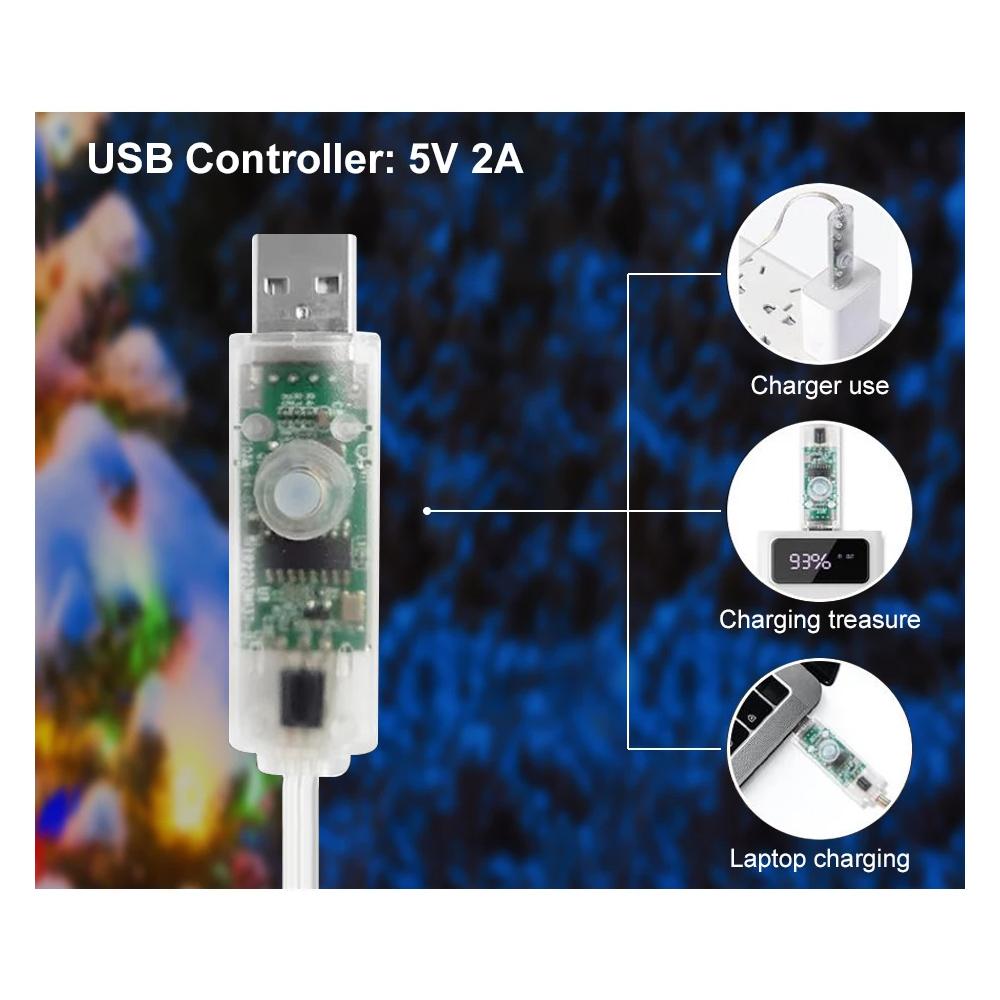 USB RGB IC Color Changing Fairy String Lights with 32 Keys Remote Control for Christmas Wedding Party Gaming Room Decoration