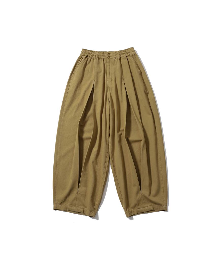 ANGLAN Long Tuck Wing Balloon Pants - Beige