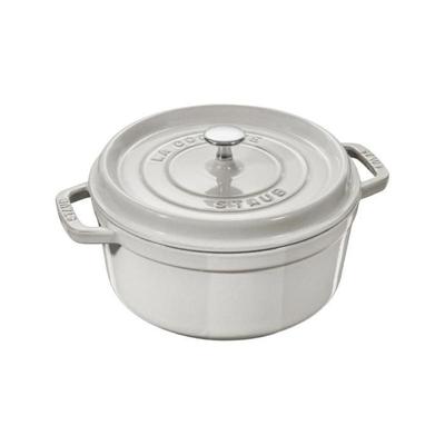 Round Cast Iron Cocotte - STAUB - White Truffle - 20 Cm - 2.2 L - All Hobs Including Induction