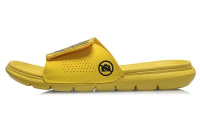Badfive Rubber Sole EVA Quiet Slide Slippers Men's Black Yellow ABTR007-2
