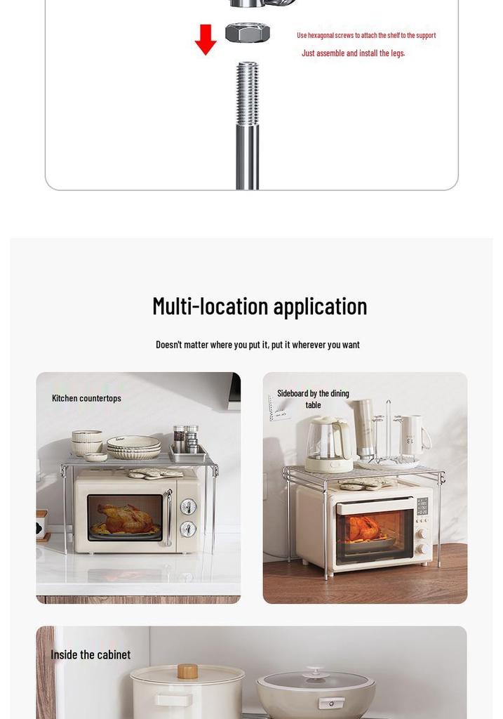 Stainless Steel Kitchen Microwave Oven & Rice Cooker Shelf