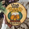 2D Flat 1pc, 8x8 In, Aluminum Metal Decorative Signs & Plaques, Enjoy Good Beer with Friends, Creative Gifts, Bedroom Decor, Stylish Minimalist