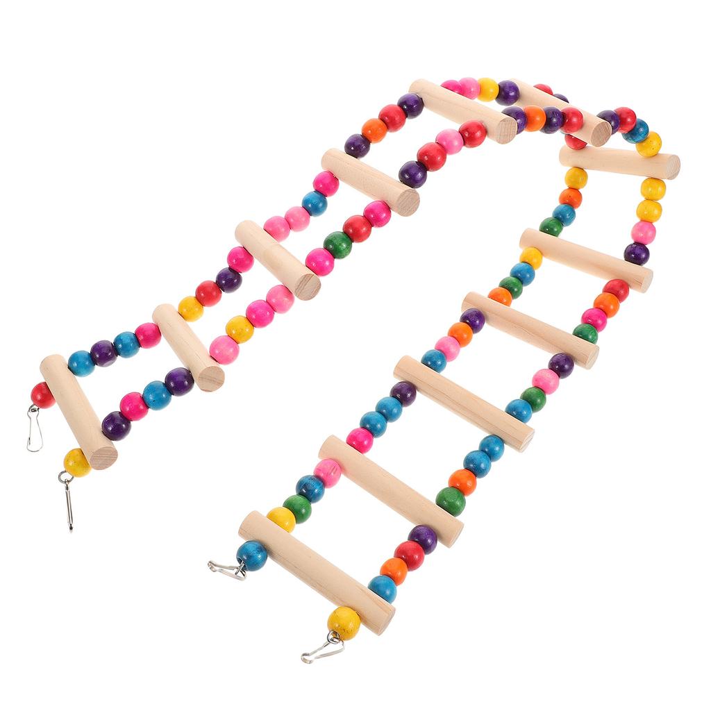 Multifunctional Durable Wooden Metal Climbing For Parrots Parakeets Cockatiels Chew Climb Cage Ladders Pet Hanging Play Stand