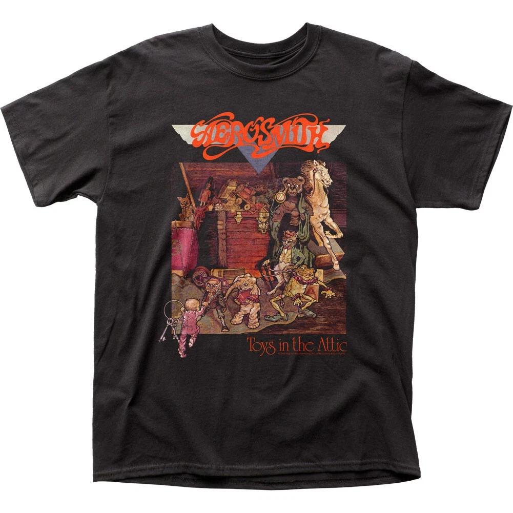 Aerosmith Игрушки на чердаке Мужская футболка Рок-н-ролл Классическая футболка Новая Черная 4XL