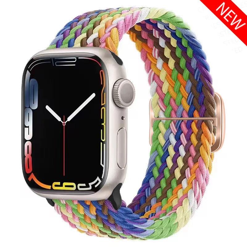 Braided Solo Loop Strap For Apple watch band 44mm 40mm 49mm 45mm 41mm Elastic Nylon bracelet iWatch series 8 3 se 6 7 Ultra 2 9