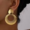 Fashionable Geometry Earrings for Women Girls Statement Round Hoop Earrings Stylish Alloy Ear Studs Wedding Jewelry