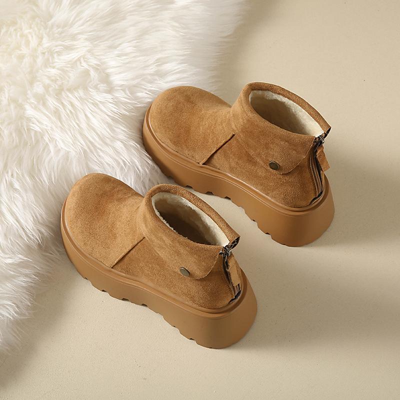 TUINANLE Newest Women Winter Snow Boots Slip on Short Boots Comfort Ankle Boots Faux Fur Lining Plush Boots