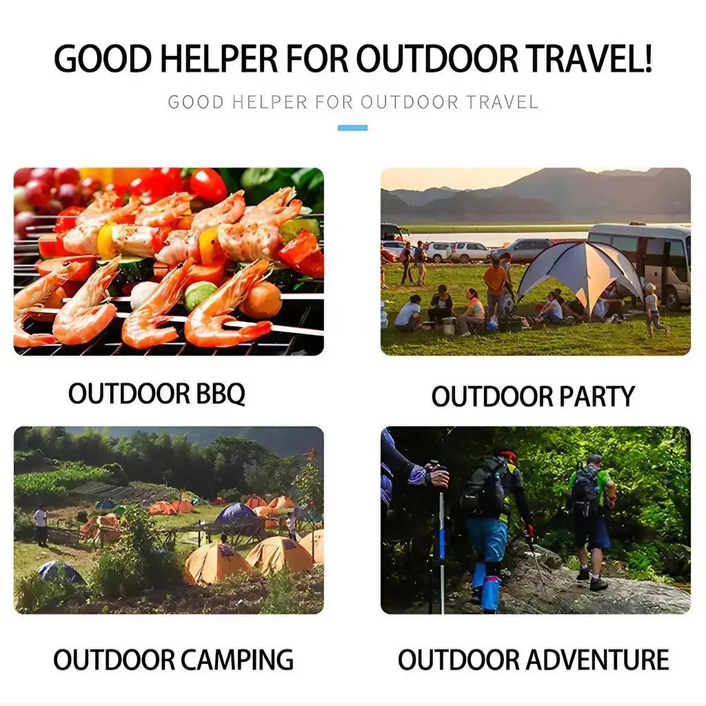 Portable Folding Stainless Steel Charcoal Stove Lightweight Wood Burning Camp BBQ Grill For Outdoor Cooking