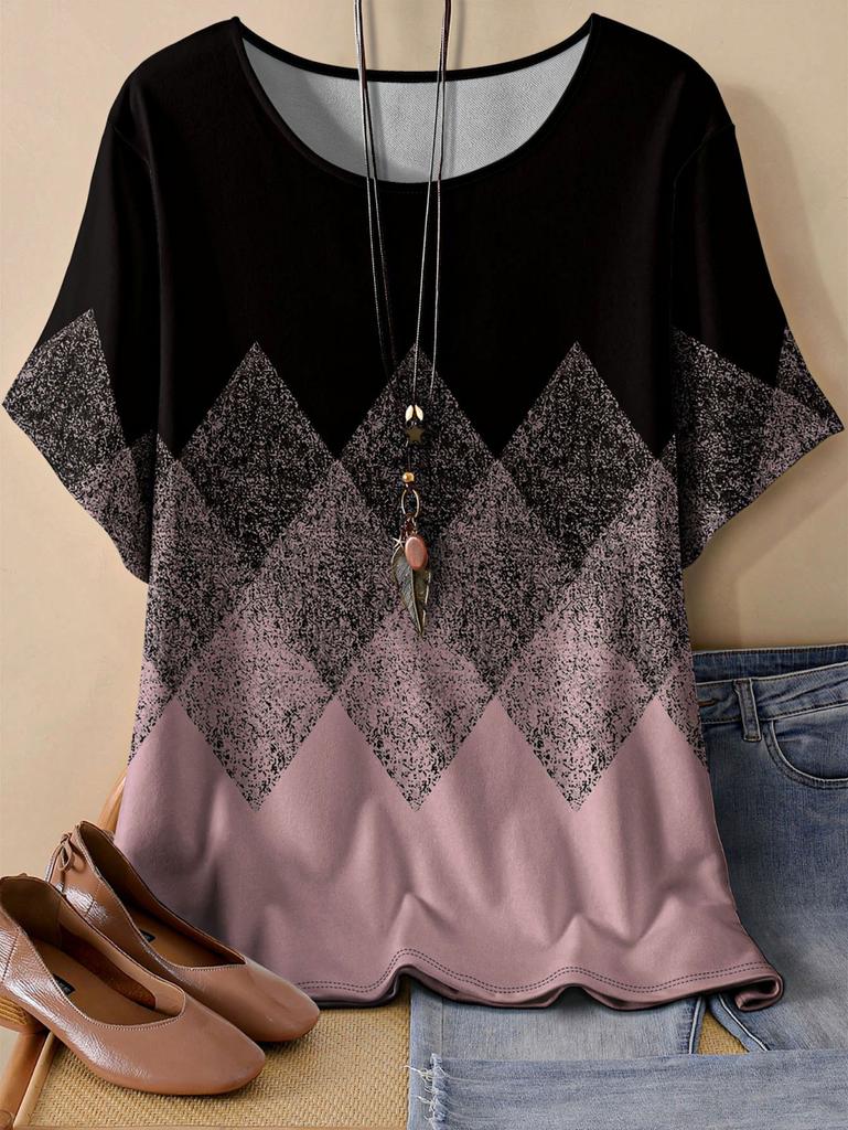 Summer Fashion Women's 3D Printed T-Shirt Short Sleeve O-Neck Denim-Like Graphics Print Tops Casual Streetwear Women's Clothing