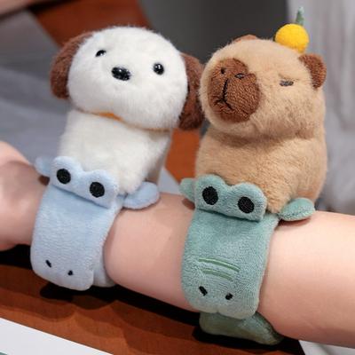 Creative Animal Slap Snap Wrap Wristband Brățară Capybara Câine Pisic Plush Hand Inel Brățară Jucării pentru copii Cadou amuzant creativ