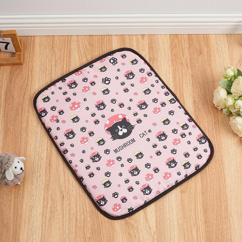 Summer pet ice pad heatstroke cooling dog print cartoon pad cat universal nest pad ice silk pad pet cool pad