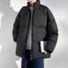 Winter thickened cotton clothes men's stand-up collar bread clothes solid color loose large size cotton coat