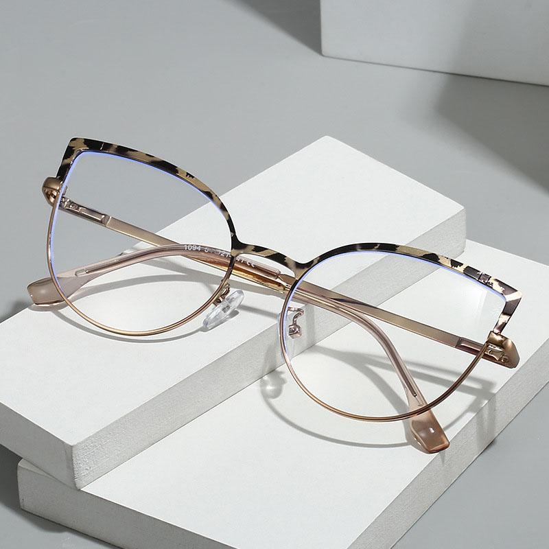European American Style Frame Glasses Cat Eye Shape Anti Blue Light Glasses Fashion Trendy Decorative Glass