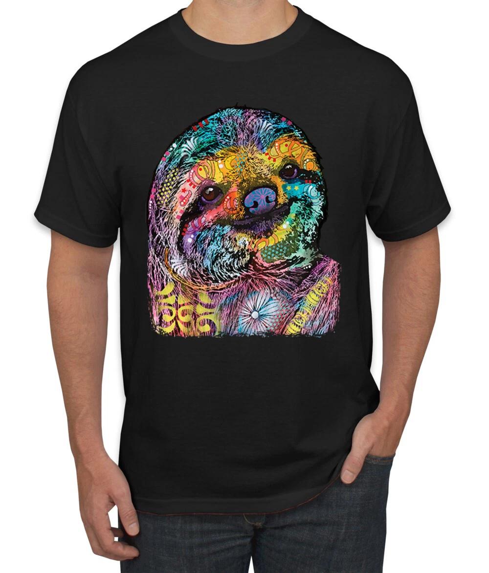 Funny Neon Sloth | Dean Russo Art Animal Lover Men T- Shirt L