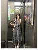 Women's Summer Plaid Vest Dress - American Street Style, Niche Design, Mid-Length Irregular Skirt