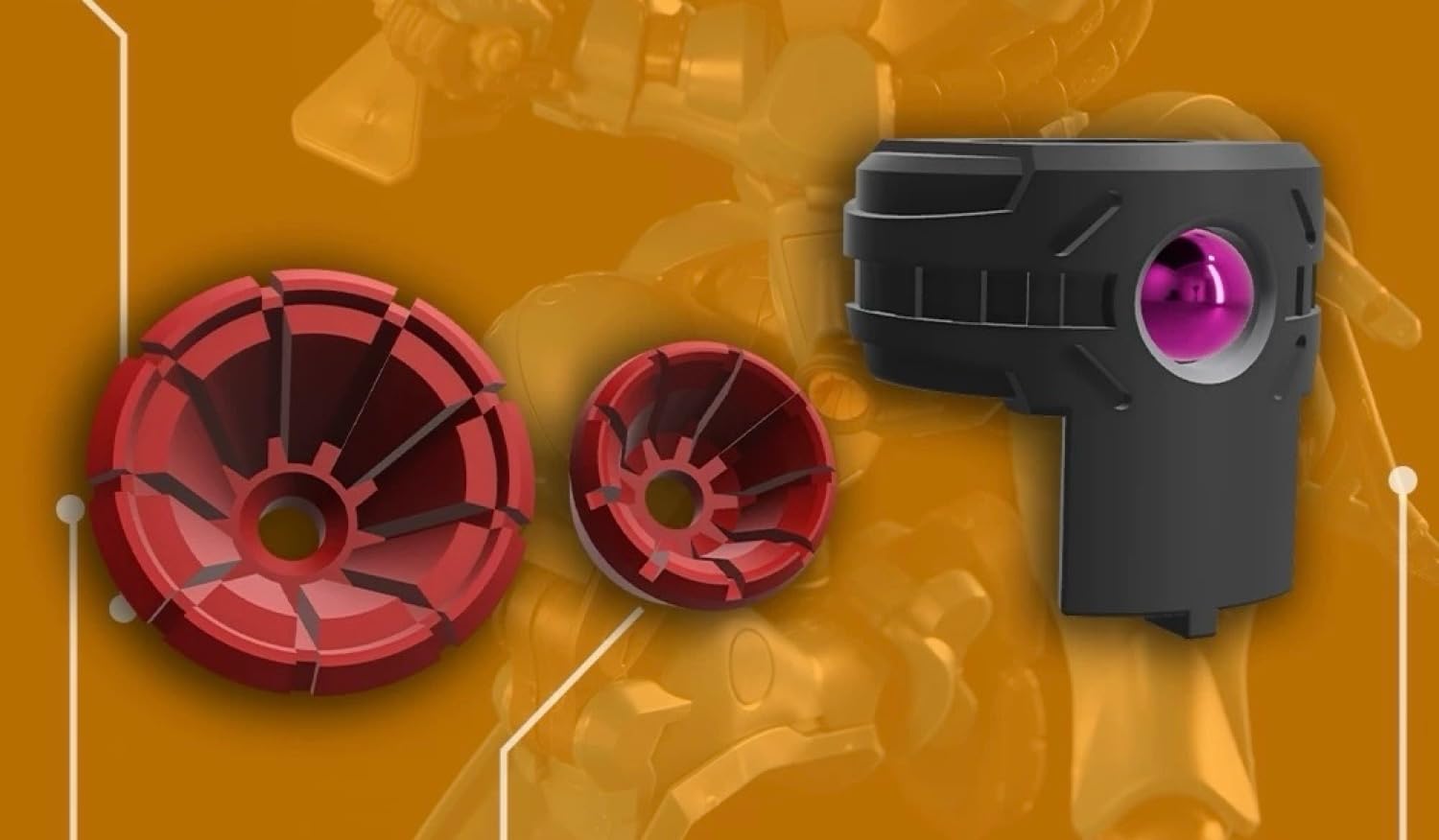 

MS Робот Модификация 3D Принтер PLA GQuuuuuuX Военная и Полицейская Модификация Заку Детализация Моноглаз, (HG 1/144 (GQ) & Верньер) [Использовал] оранжевый