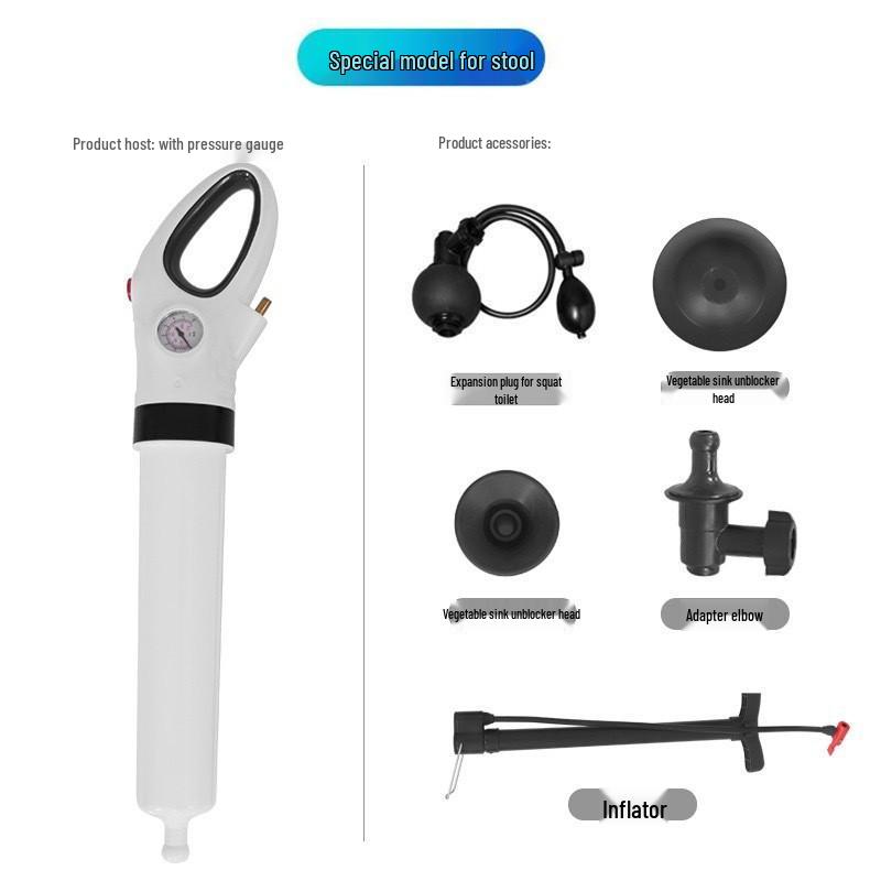 High-Pressure Toilet & Drain Unclogging Tool for Kitchen and Bathroom