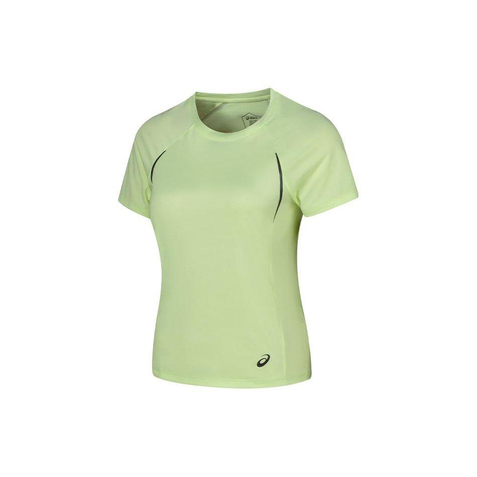 Asics Round Neck Comfortable Moisture-Wicking Quick-Dry Short Sleeve T-Shirt Women Tops Yellow-Green 2012D050-750