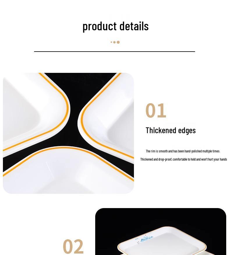Commercial Rectangular Melamine Serving Tray for Cake, Dessert, Bread, Tea, and Fast Food Display