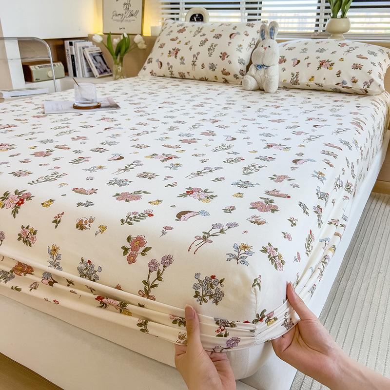 New Double Layer Gauze Fitted Sheet Single Piece All-inclusive Bedspread Sheet Mattress Protector Fitted Sheet