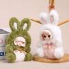 Cute Rabbit Vinyl Dolls Key Chains Plush Stuffed Soft Keyring Backpack Pendants Decoration Toys Gifts