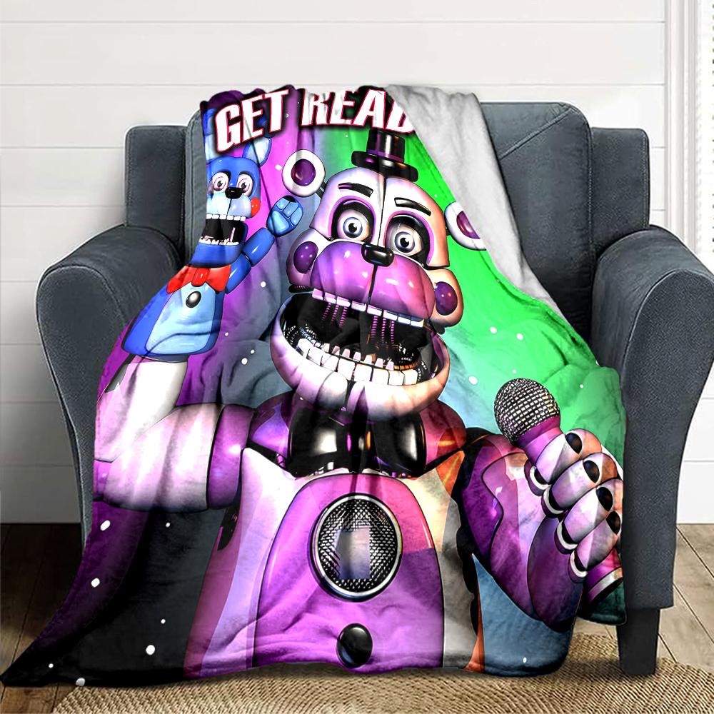 1Pc Fnaf Horror Night Poster Blanket For Couch Bed Plush Cozy Fuzzy Blanket Super Soft Warm Blankets For Fall And Winter 0918219