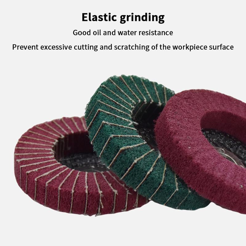100/115/125Mm Grinding Wheel For Angle Grinder Nylon Fiber Flap Polishing Wheel Disc 5 Inch Non-Woven Grinding Wheel Metal Wood