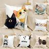 Cute Cartoon Plush Cat 3 Pillow Case Linen Cushion Covers For Decorative Sofa Home Pillows Case Car Chair Pillows Cases