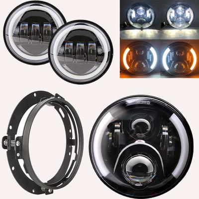 Univerzální 7palcový LED světlomet + 4,5" mlhová světla pro Harley Touring Electra Glide Road King Street Glide motocykl