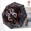 Dragon Dance: Circular Floral Rug - Luxury Home DecorUmbrella, Portable 3-Fold Compact Umbrella for Men & Women Gift