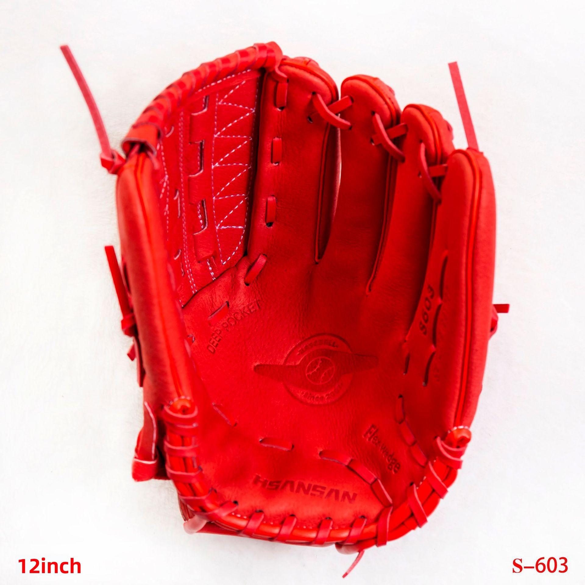 Custom Leather Softball Baseball Left-Handed Throw 12 Inch Pigskin Baseball Catcher Mitt Gloves for Adults and Children Pigskin