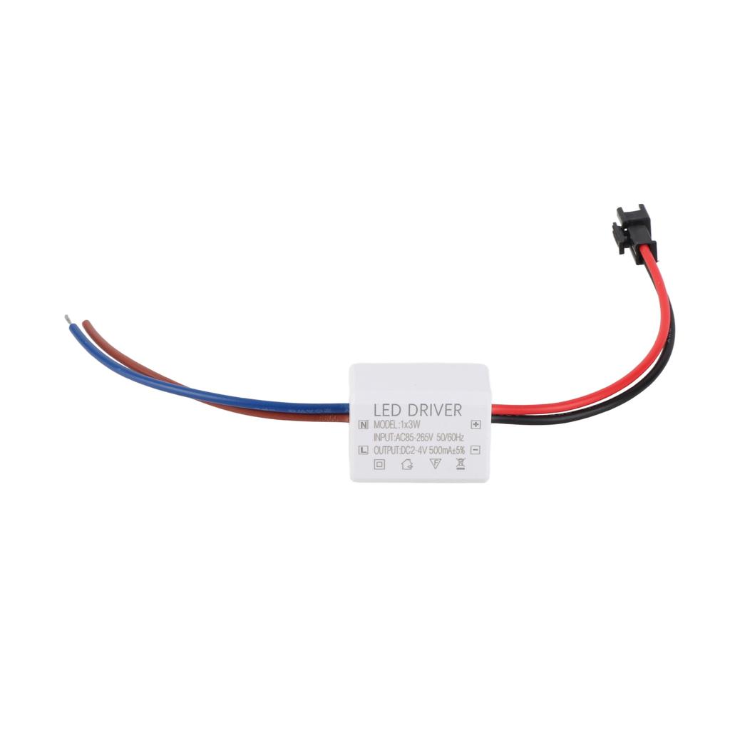 500mA 1X3W LED Driver Power Supply Driver Connector LED Lamp Transformer Input AC95‑265V Output 2‑4VDC