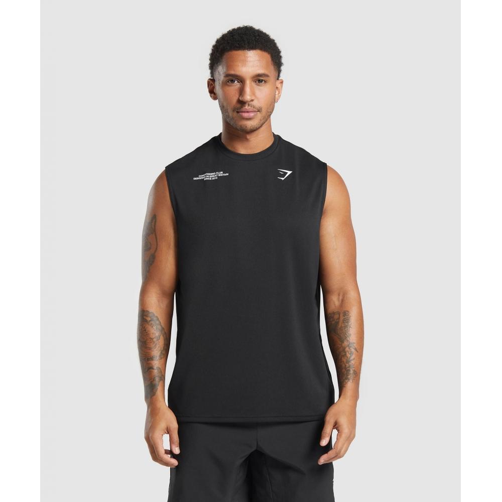 Gymshark Tanque de condicionamento Club Preto A2b4u Bb2j