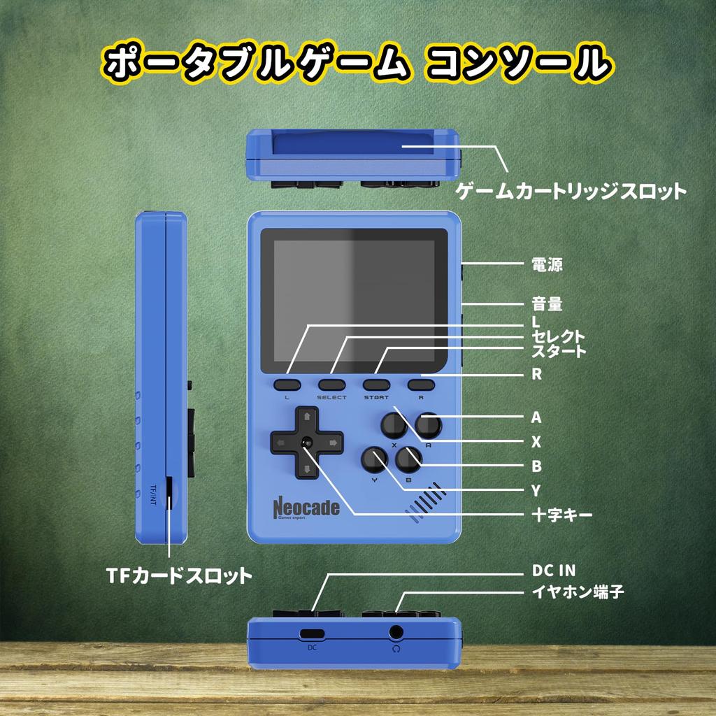NEOCADE Portable Game Console for GBA - Pocket Retro Game Console, GBA Cartridge Compatible, Piko Licensed Retro Games (40 Built-in), 3.0-inch IPS Scr