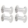 50 Sets Rivets Screws Kit M4 Stainless Steel Flat Round Fence Cleat Nuts for Leather Craft and Bookbinding 5x8x9.5mm